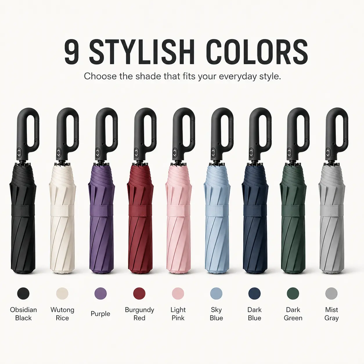 Foldable Rainproof Automatic Umbrella, 1 Count Compact Ring Buckle Windproof Reinforced Umbrella, Durable Innovative Sun-protection Folding Umbrella for Women, Pocket Umbrella, Wind Resistant Umbrella, UV Umbrella, Suitable for Rainy Days Outdoo