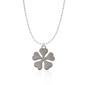 Black Five-Leaf Clover Necklace Exquisite Pendant Cosplay Jewelry