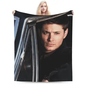 Supernatural Dean Winchester Flannel Blanket, Warm Soft Throw Blanket for Bedroom Sofa Home Decor and Fan Gift