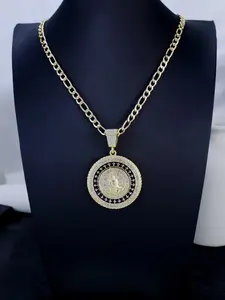 New Prayer Hand Rotating Plate Flat Byzantine Chain Necklace, Embedded High-Quality Gemstones, Faith Good Luck, Sparkling Cube Accessory, Perfect Party Gift