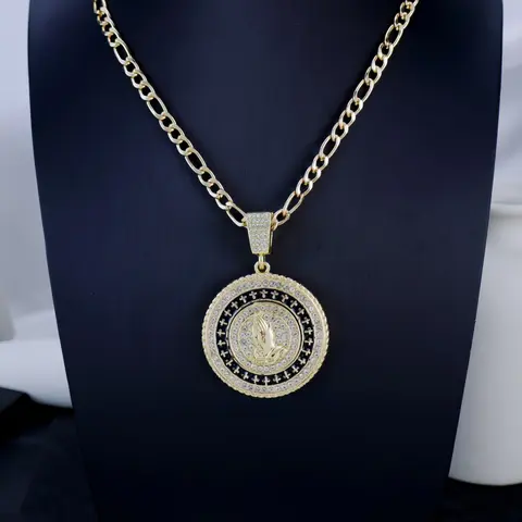 New Prayer Hand Rotating Plate Flat Byzantine Chain Alloy Necklace, Embedded High-Quality Gemstones, Faith Good Luck, Sparkling Cube Accessory, Chic Gorgeous Jewelry, Perfect Party Gift