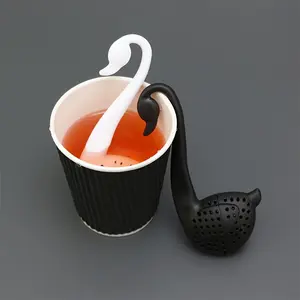 2pcs Swan-Shaped Mini Tea Infuser - Creative Plastic Tea Strainer for Loose Leaf & Blooming Teas, Kitchen & Dining Accessory, Tea Accessories