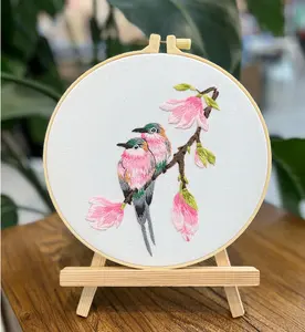 Embroidery kits for beginners—DIY hand embroidery paintings with threads, needles, fabric, and hoops for decoration