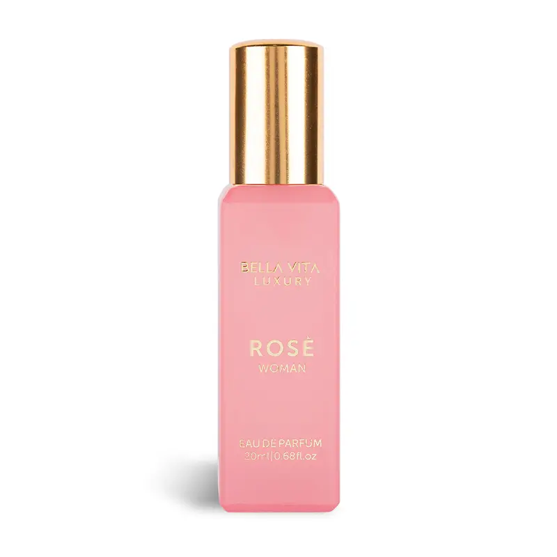 BellaVita Luxury's Rose - 20 ml | Eau De Parfum | Mini Perfume for Women | Jasmine, Peach & Amber | Floral & Woody | Long Lasting - 0.7 Fl.oz