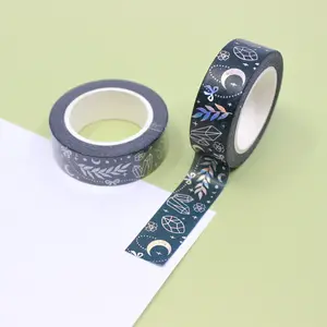 Silver Mystical Crystals Geode Washi