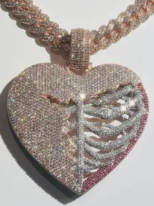 Personalized Customized Love Iced Pendant VVS Full Diamond Particle Rose Gold High Quality, Shining Hip Hop Street Culture Valentine's Day Father's Day Mother's Day Gift