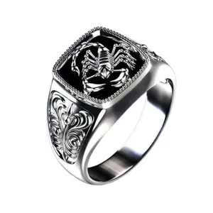 New personality creative Scorpio embossed men's ring totem pattern scorpion retro ring
