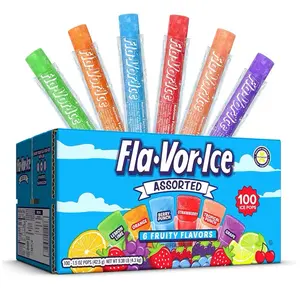 Assorted Flavors - 100  Count - FlaVor-Ice Popsicle Variety Pack  Giant pops of 1.5 Oz Freezer Bars Limited Time  - Fruit Drink Snack Dessert