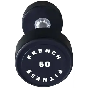 French Fitness Urethane Round Pro Style Dumbbell 60 lbs - Single (New)