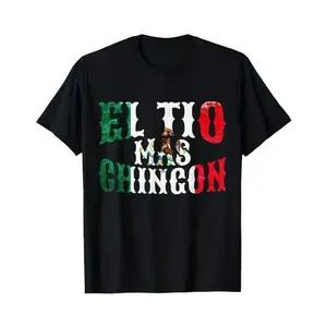 Summer t Shirts Men'S "EL TIO MAS CHINGON" Printed T-Shirt - Casual Crew Neck, Cotton Knit Fabric, Medium Stretch, Regular Fit, Summer Streetwear,Unisex Crewneck T-shirt for Men And Women 0RU