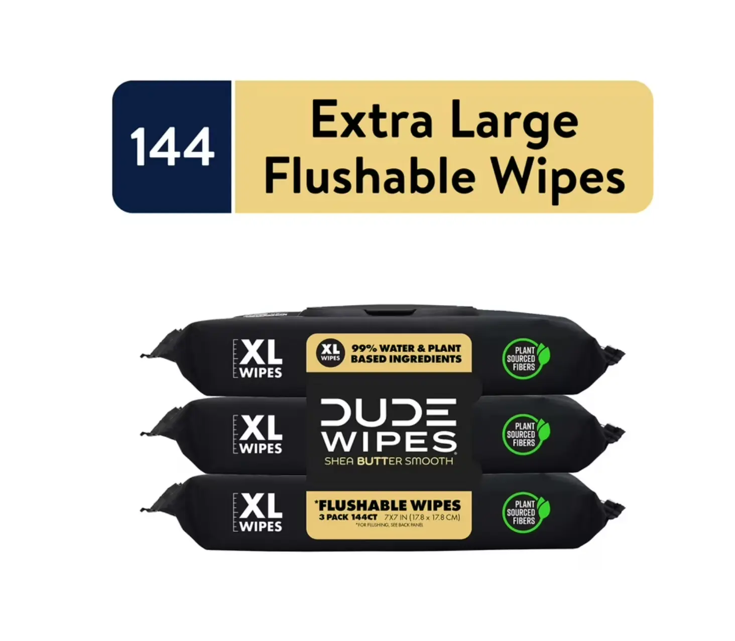 Pick up your scent| DUDE Paper Flushable Wipes, Extra Large Shea BUTTer Smooth Wet Wipes, 144 Count