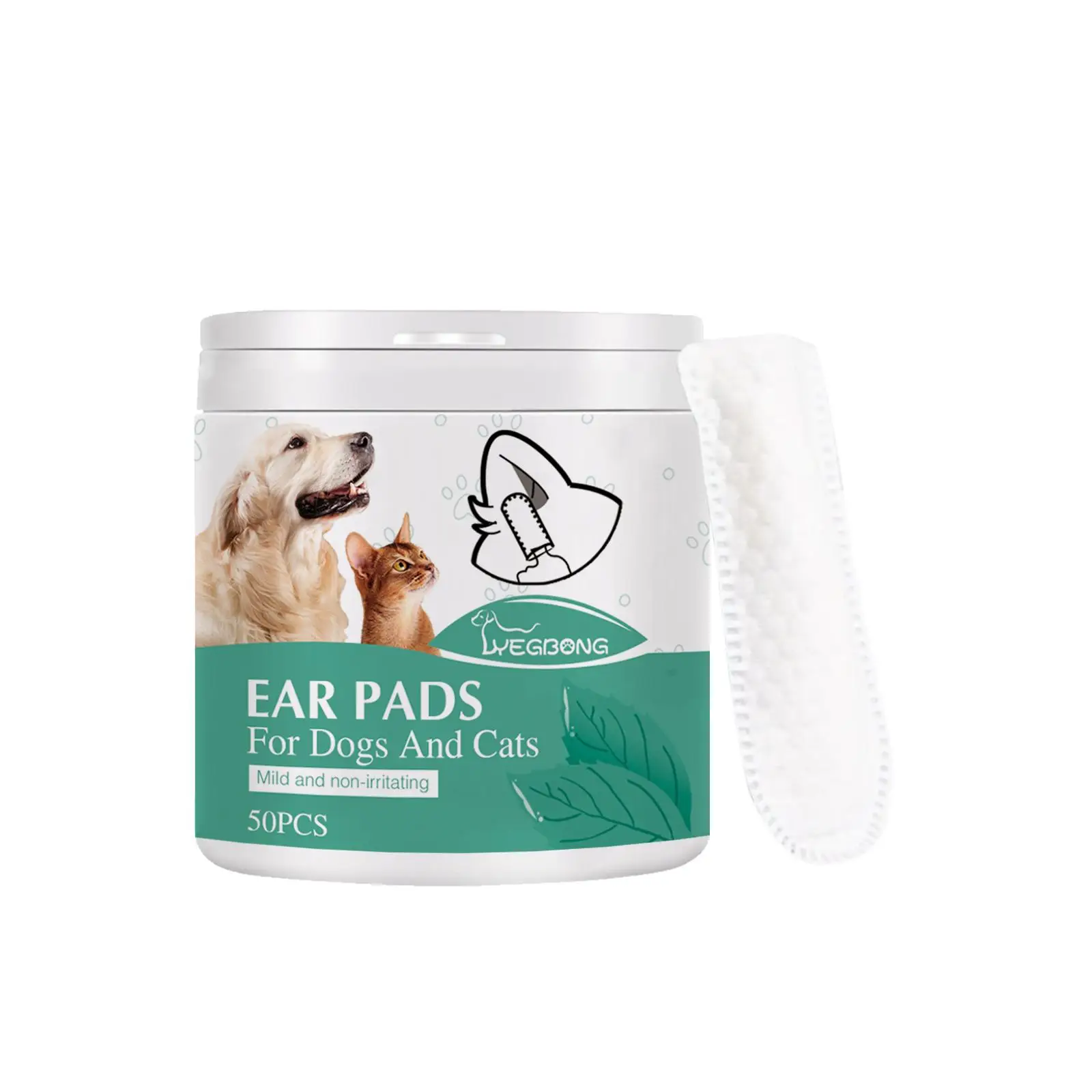 Multi-use Pet Ear Cleaning Pad, 50pcs Pet Ear Cleaning Wipes for Daily Use, Pets Ear Cleaning Supplies, Dog & Cat Grooming Supplies