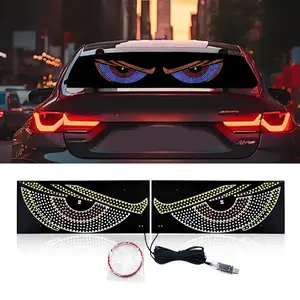 11 Modes Cool Led Windshield Display Animation Flashing Demon Eyes for Front and Rear Windshield Dynamic Light for Motor Vehicle