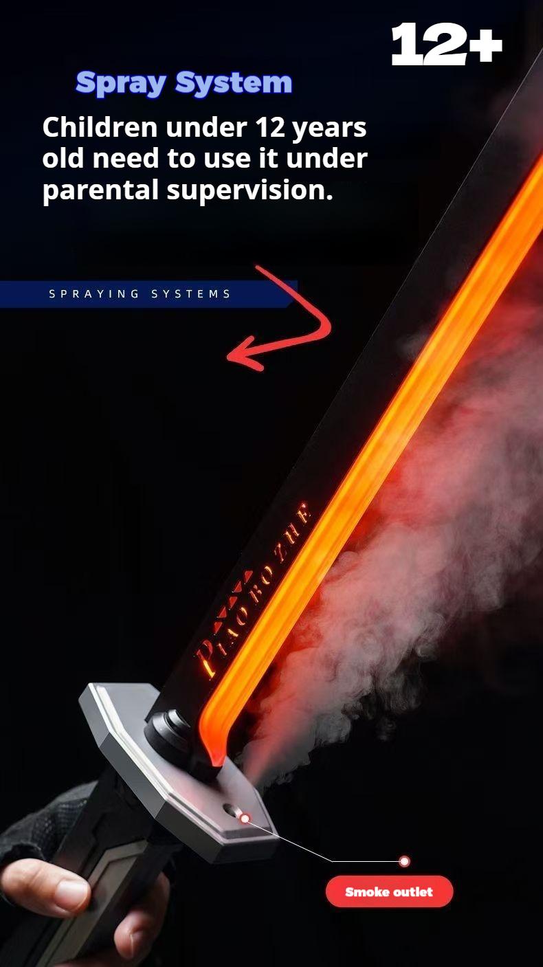 DKD SparkBlade Samurai LED Lightsaber Toy Cyberpunk Katana - 31.5" Light-Up Propfor Cosplay, Raves & Festivals RGB Lights Durable CollectibleItem US In Stock, Perfect Easter Gift