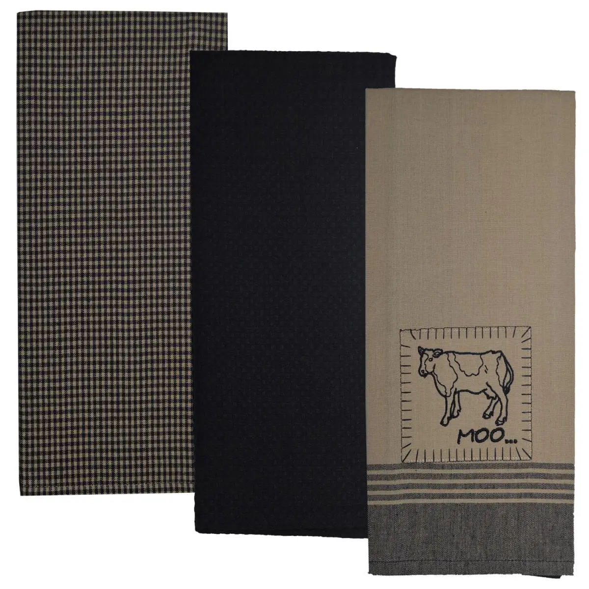 Dunroven House R850-104 Cow Farm Animal Applique Patch, Black - Set of 3
