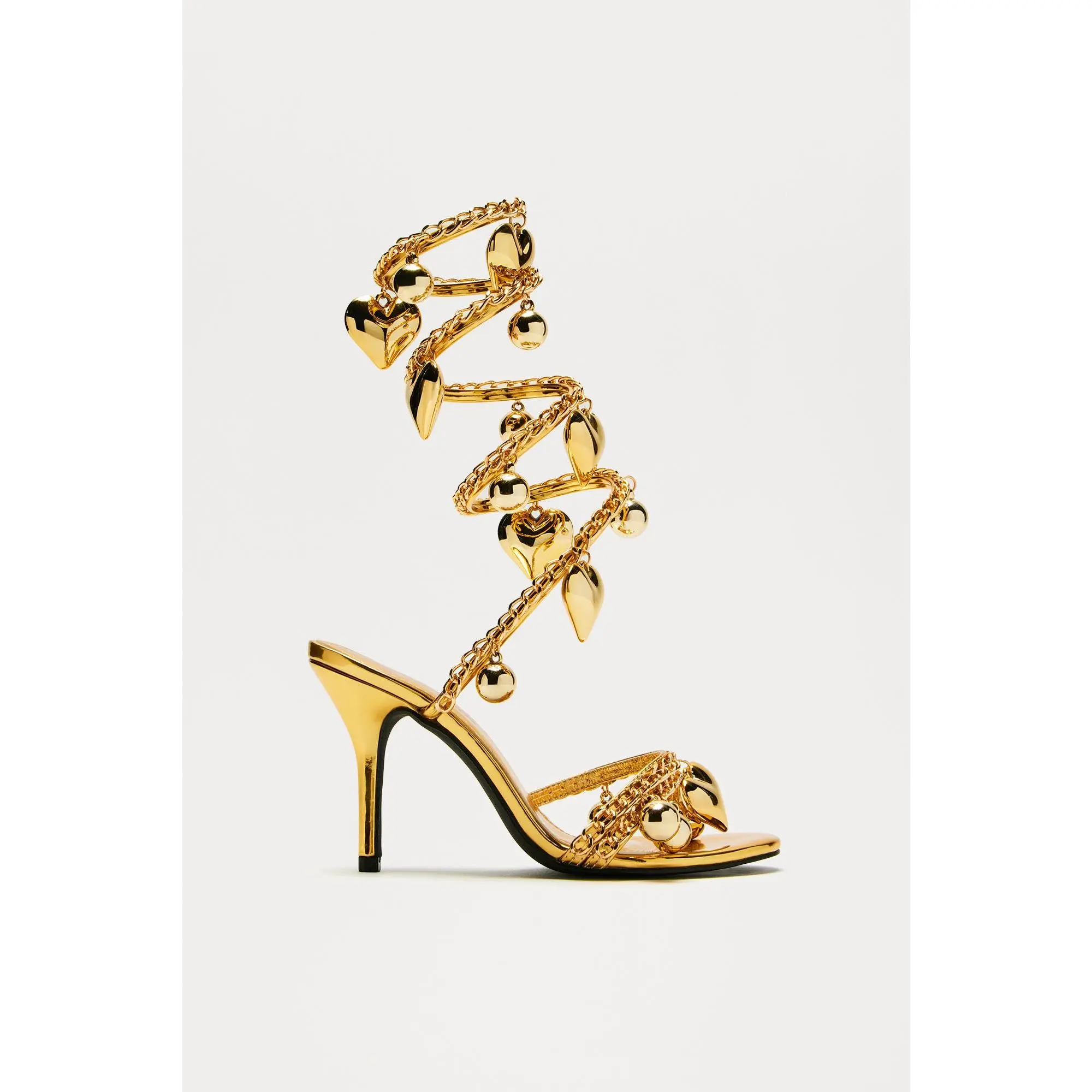 Lost Love Wrap Up Heels - Gold Lost Love Wrap Up Heels - Gold