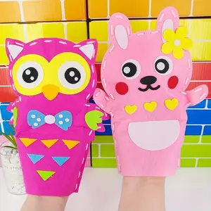 Children's cartoon fabric puppet DIY non woven handmade material bag animal puppet parent-child interaction game creative puzzle toy kindergarten gift