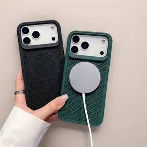 High-End Heat-Dissipating Hollow Case for 17, 16, 15, 14, And 13 Pro Max, Compatible with Magnetic Wireless Charging And, Featuring a Durable Hard Cover