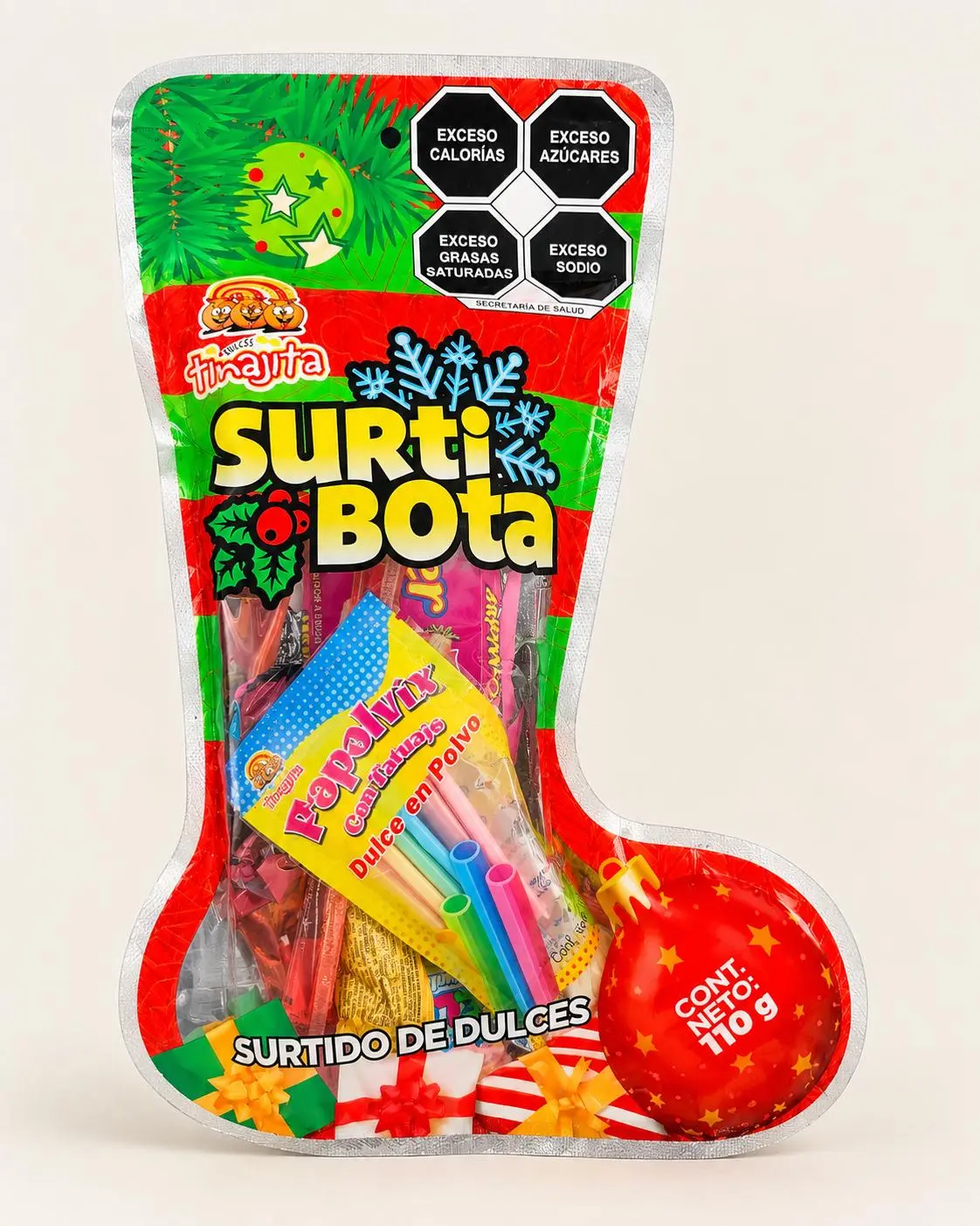 Tirajita Surti Bota BAG OF 10 CASES EACH-BOTA - 110g Assorted Candies with Excess Calories, Sugars, Saturated Fats, and Sodium - Perfect for Festive Treats