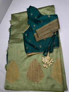 Raw Mango Light Weight Green Saree