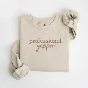 Professional Yapper Embroidered Sweatshirt, Funny Meme Crewneck,  Coquette Crewneck, Gift for Her