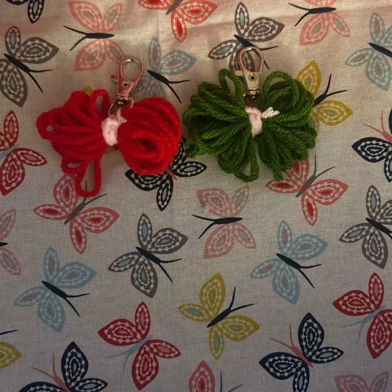 Soft crochet bow keychains