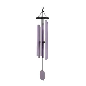 CANTERBURY BELLS WIND CHIME ~ Amethyst 49 inch Amish Handmade in USA