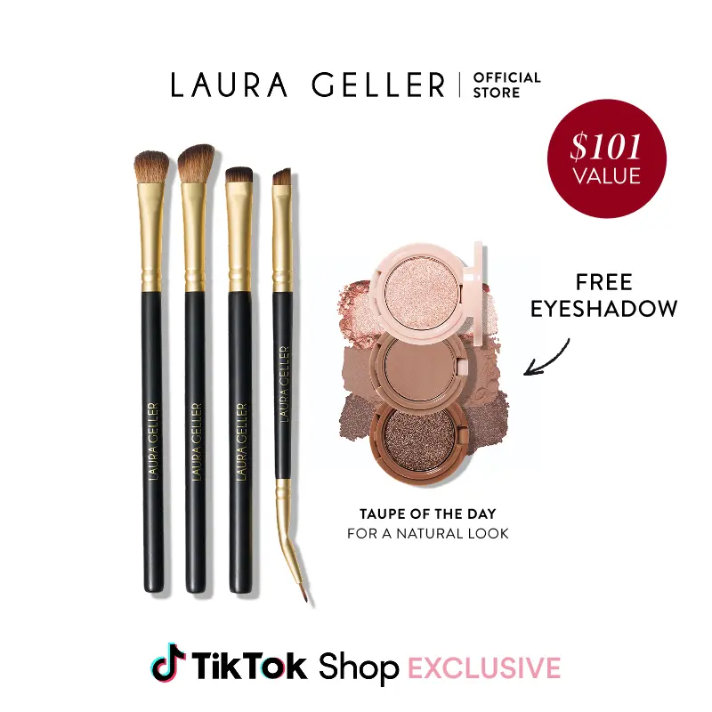 Laura Geller Shadow Skills 4PC Eye Brush Set + FREE Eyeshadow Stack Laura Geller Shadow Skills 4PC Eye Brush Set + FREE Eyeshadow Stack