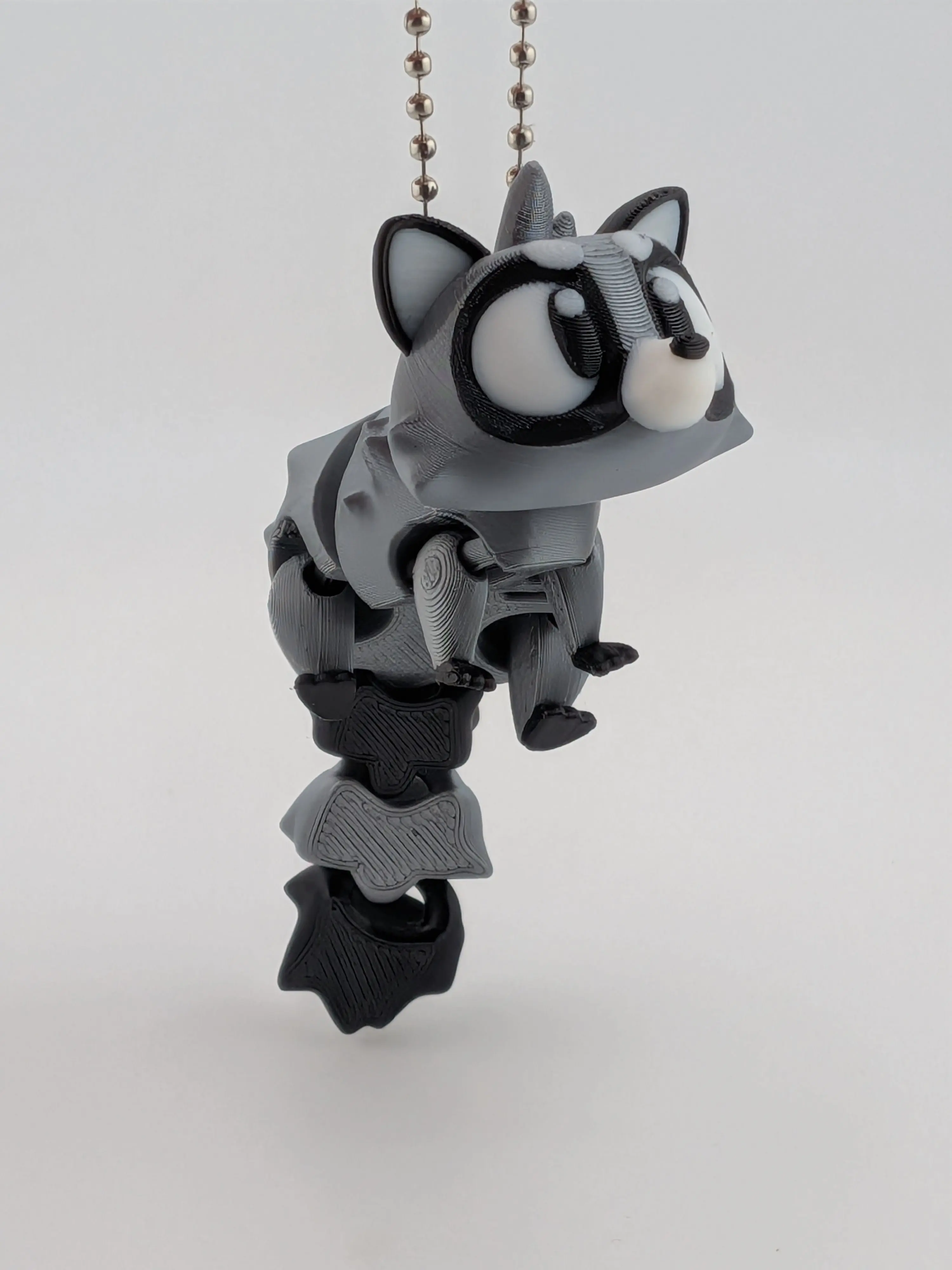 🦝✨ Mini Raccoon Keychain Buddy! 🤏 2.5" Articulated "Trash Panda" Bag Charm 🗑️🔑 Keychain Kawaii Lightweight Keychain Silent Fidget Keychain