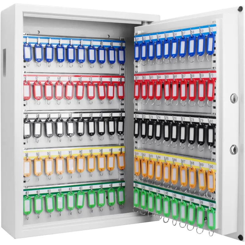 100 Keys Key Cabinet Digital Keypad Wall Safe White