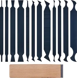 Cabinet Scraper Cards asnd Cabinet Scraper Burnisher with 12 count Multi-Shaped Scraper Set Suitable for Various Small space and Small-Sized Tasks(HTCSCS13)