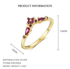 925 Sterling Silver Fashion Jewelry Colorful Zircon Flower Open Adjustable Finger Rings for Women.