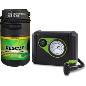 Flat Tire Puncture Repair Kit Smart Spair Plus Emergency Kit for Cars & Highway Vehicles Includes 14 oz Sealant & Tire Inflator Pump 12 Min Fix