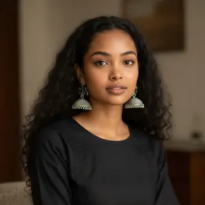 Black Stone Oxidized Jhumka Earrings Traditional Indian Statement Jewelry for Women