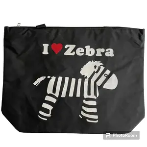 Unisex I love zebra imprint tote bag