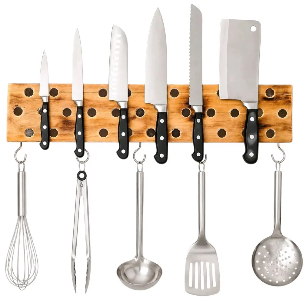 MAGNETIC Knife & Utensil Bar, Space-Saving Kitchen Storage Solution for Organizing Cooking Tools