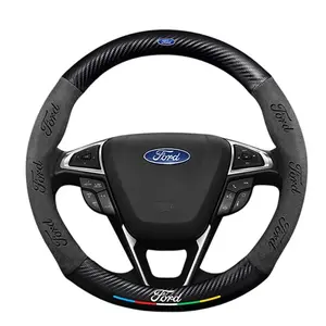 Suede Leather Car Steering Wheel Cover Ford ST EXPLORER EDGE Fiesta Focus Mondeo F150 Fusion Mustang Kuga Ranger Auto Accessories