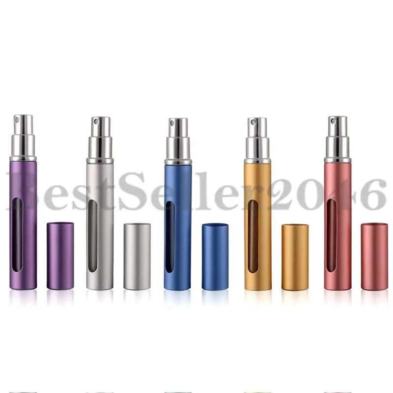 5pcs 5ml Mini Refillable Travel Portable Perfume Atomizer Bottle Spray Pump Case