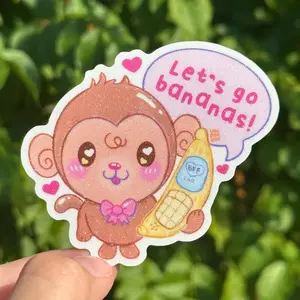 Funny Monkey Sticker Kawaii Journaling Vinyl