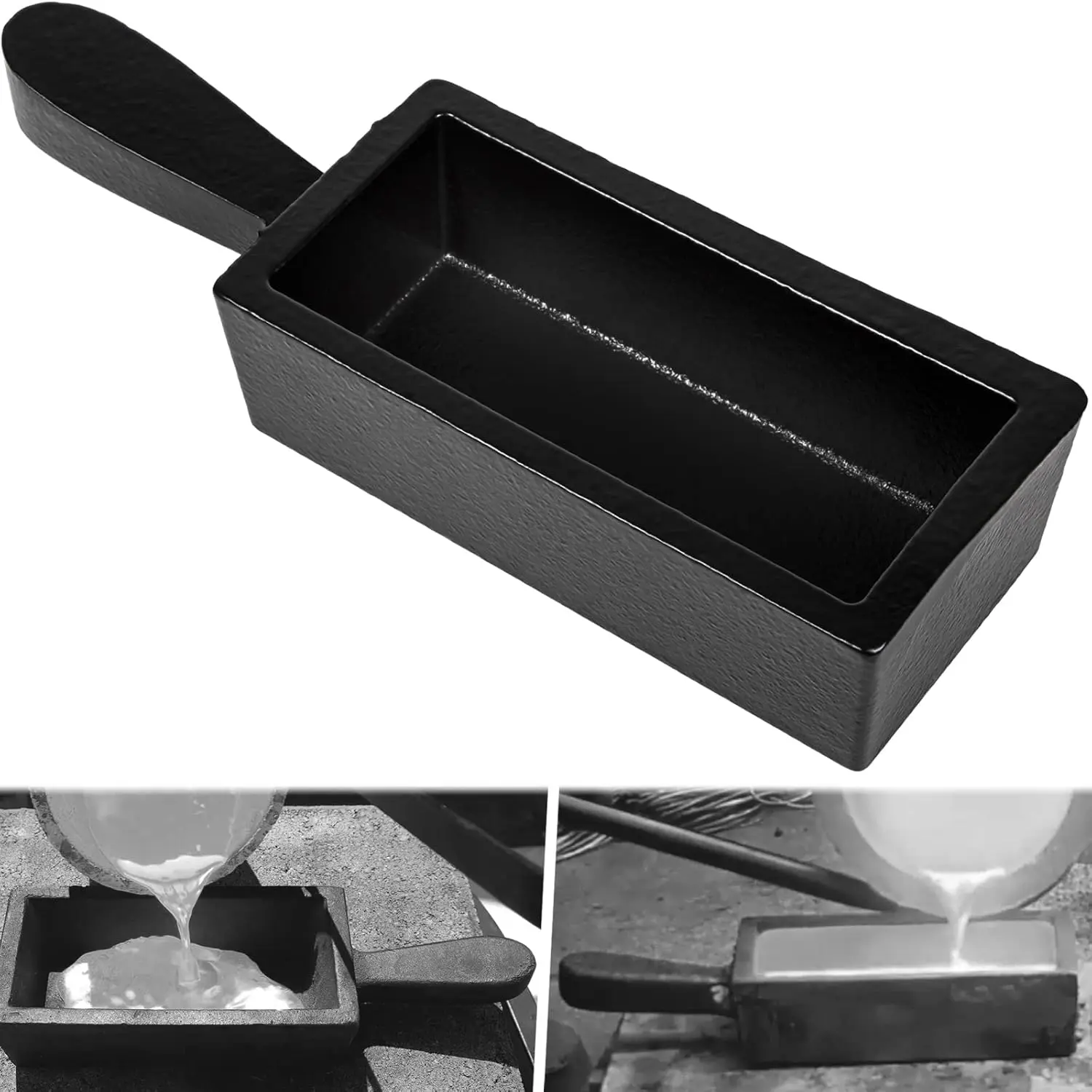 100 oz Troy Ounce  Bar Loaf Cast Iron Ingot Mold  for Custom Smelting Pouring Melting Casting Refining   Copper Aluminum Brass Precious Metals
