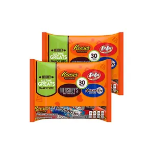HERSHEY All Time Greats Snack Size Chocolate Candy Assortment, 30 Pieces, 15.57 Ounces (Pack of 2) Almond Peanut Butter Dessert Milk Chocolate