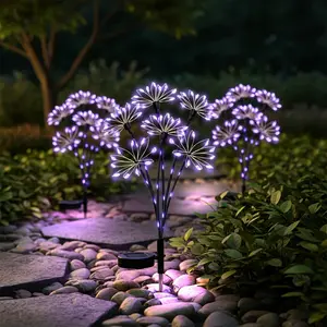 1 Pack of Solar-Powered Swaying Petal Lights, Outdoor Landscape Lighting, Garden Decorative Lighting, Firework Lawn Lights, Featuring 2 Modes with a Glowing Rod, Pathway Decoration Suitable for Yards, Patios, Gardens