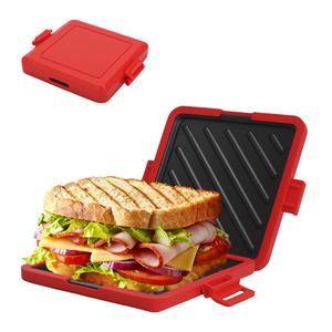 Microwave sandwich baking tray, non stick food grade bread baking tray, adjustable power and time, suitable for bacon, chicken wings, steak, ham, sandwich bread and toast