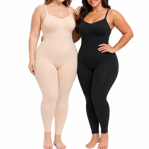 SHAPERX 2PCS Full Body Shapewear Tummy Control High Waisted Leggings Stretchy Bodysuit