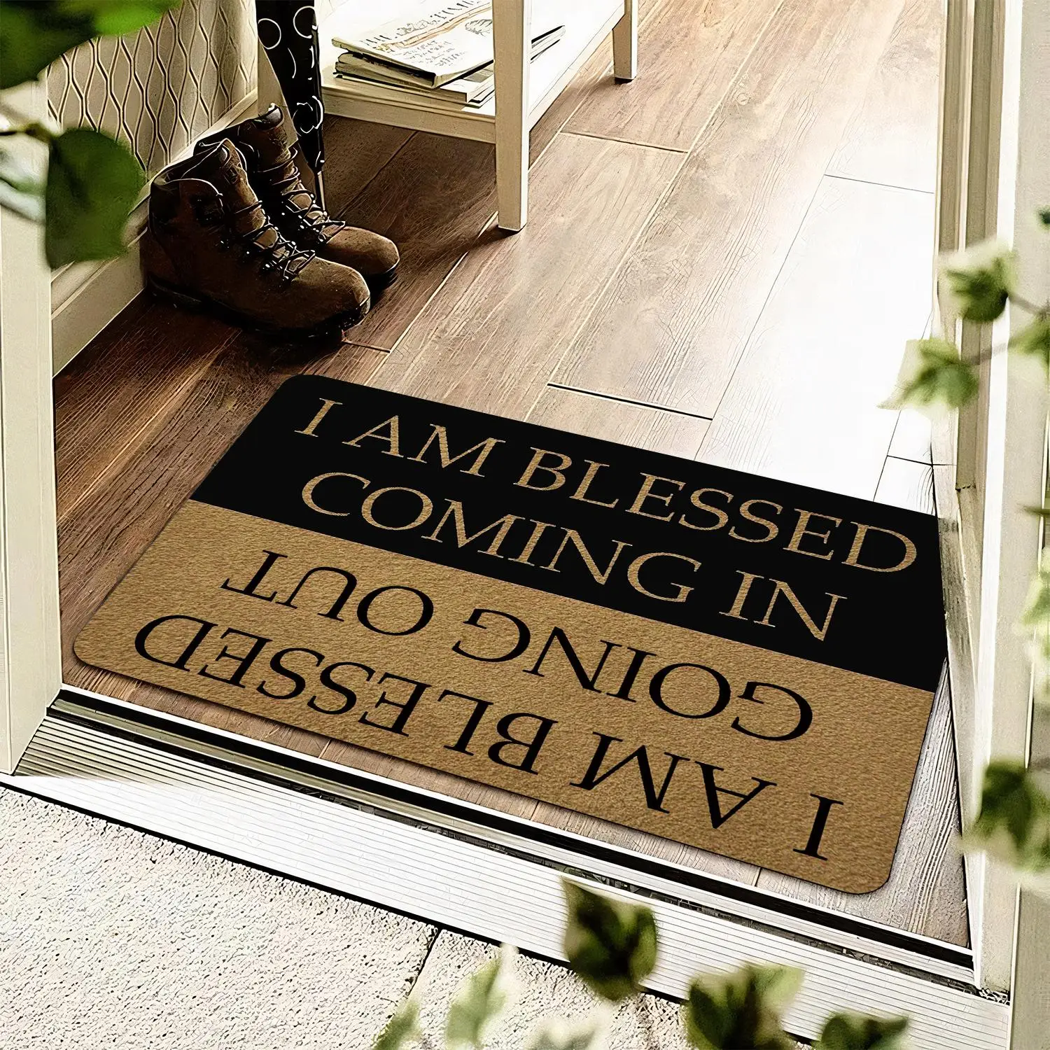 Letter Pattern Welcome Door Mat, Funny Non-slip Floor Mat, Household Decorative Mat for Home Living Room Bedroom Kitchen