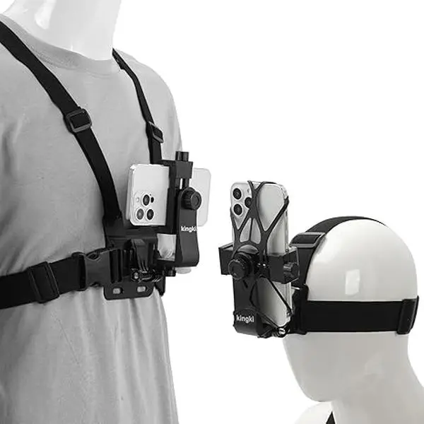 "Head & Chest Strap Phone Holder for |   Hands-Free Filming, Adjustable & Comfortable |   Ideal for Vlogging, Sports, Fitness, & Outdoor Adventures |   Universal Phone Compatibility |   Perfect for POV, Action Shots, & Live Streaming" Smartphone Mount spr