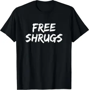 Cotton Graphic Tees Streetwear Funny Free Shrugs Introvert Hugs Sarcastic T-Shirt