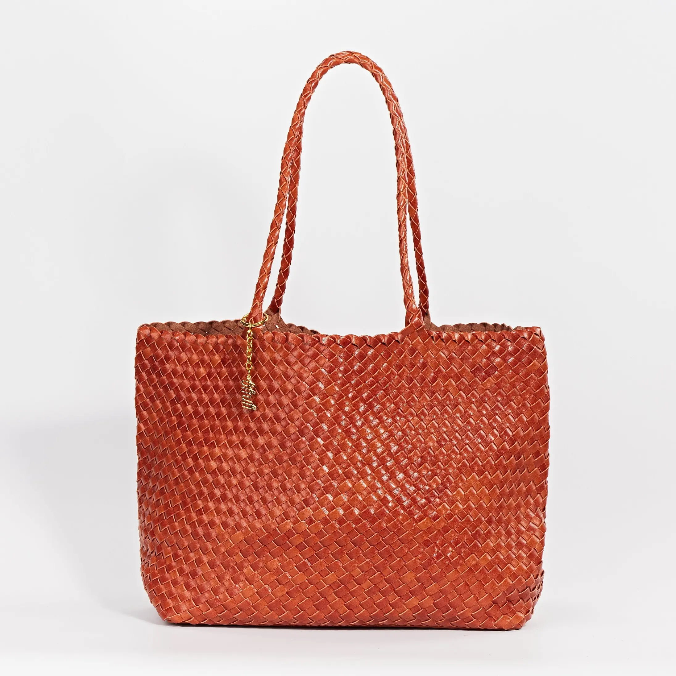 YNYG Women's Estrella Handwoven Soft Leather Carryall Tote - Large Work Bag for Women with Zip Pouch, Minimal Designer Shoulder Tote, Everyday Travel Accessory, Work Bags For Women