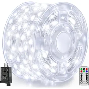 Christmas Lights Cool White, 600LED 197FT Christmas Tree Lights IP67 , Plug in Fairy Lights with Remote 8 Modes Timer, Xmas Light for Outdoor Indoor House Holiday Decor