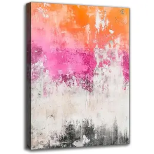 Orange Abstract Pattern Canvas Wall Art Prints - Modern Framed Artistic Texture Paintings For Office Home Decor For Living Room Bedroom Hallway Artwork for Parties Anniversaries Weddings Graduations Festivals (Orange-2, 24W" X 36L", Wrapped Canvas)